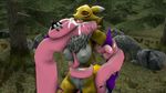  big_breasts breasts canine cum cum_in_mouth cum_inside digimon elbow_sleeves exsessive_cum forced forest fox fur halfclosed_eyes mammal neck_tuft pacmaner100 race:renamon rape tentacles tree tuft white_fur yellow_fur 