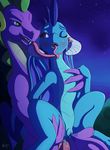  anal blush caress claws clitoris cum dragon duo fangs female feral friendship_is_magic horn male male/female mricantdraw my_little_pony night on_top one_eye_closed penis princess_ember_(mlp) pussy reverse_cowgirl_position romantic sex spade_tail spike_(mlp) teasing tongue 