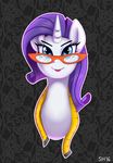  blue_eyes equine eyewear female feral friendship_is_magic glasses hair horn looking_at_viewer mammal my_little_pony purple_hair rarity_(mlp) smile solo sorcerushorserus unicorn 