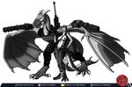  amora anthro anthrosaurs black_and_white breasts clothed clothing digital_media_(artwork) digitalart dinosaur dragon female gatling_gun gun machine_gun monochrome p90 predaguy ranged_weapon scalie sketch stripes submachine_gun theropod tyrannosaurusrex viper weapon wings wyvern 