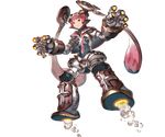  android bangs blunt_bangs closed_mouth expressionless flying full_body granblue_fantasy long_hair minaba_hideo official_art orange_eyes pink_hair robomi_(granblue_fantasy) robot_joints solo steam transparent_background twintails 