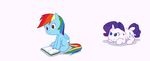 &lt;3 2016 animated book cutie_mark dstears duo equine eyeshadow female feral friendship_is_magic hair hooves horn makeup mammal multicolored_hair my_little_pony pegasus pounce purple_hair rainbow_dash_(mlp) rainbow_hair rarity_(mlp) simple_background smile unicorn white_background wings 