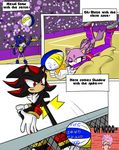  amy_rose blaze_the_cat breasts clothing comic dialogue feline female gloves green_eyes hedgehog male mammal metal_sonic sandunky shadow_the_hedgehog sonic_(series) sport text video_games volleyball 