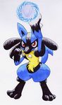  2010 canine enon jackal lucario mammal nintendo pok&eacute;mon simple_background solo standing tagme video_games white_background 