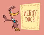  avian bird black_eyes duck english_text herny looking_at_viewer male necktie sign solo text 