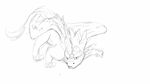  animated avian dragon feral gryphon horn hybrid male monochrome simple_background sketch solo tenaflux white_background wings 