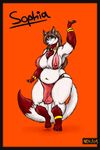  anthro blak-dragon-boymk2 breasts canine clothing female fox fur hair loincloth mammal nipple_bulge obese overweight solo standing 