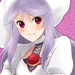  1girl atwight_eks blush breasts dress hat pink_eyes purple_hair smile tales_of_(series) tales_of_destiny 