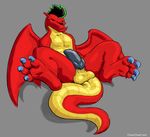  american_dragon:_jake_long balls chaoschaocrack dragon feet feral grey_background penis scalie simple_background 
