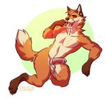  anthro balls canine cum flynx-flink fox fur humanoid_penis male mammal mrfoxees nude penis solo 