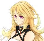  1girl ahoge bare_shoulders blonde_hair breasts long_hair milla_maxwell multicolored_hair purple_eyes tales_of_(series) tales_of_xillia 