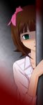  amami_haruka dark_haruka ebihara_kyousuke empty_eyes highres idolmaster idolmaster_(classic) idolmaster_1 peeking_out solo yandere 