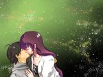  araragi_koyomi bakemonogatari couple kiss monogatari_(series) senjougahara_hitagi star stars 