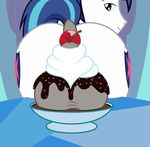  2016 absurd_res backsack badumsquish balls butt cherry cutie_mark dock earth_pony equine feral food friendship_is_magic fruit hi_res horse looking_at_viewer looking_back male mammal my_little_pony pony rear_view shining_armor_(mlp) solo 