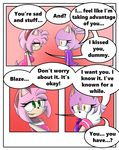  amy_rose blaze_the_cat clothing comic dialogue feline female female/female gloves green_eyes hedgehog mammal sandunky sonic_(series) text video_games yellow_eyes 