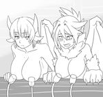  animated big_breasts blush breast_milking breasts duo female holstaurus horn lactating machine manticore membranous_wings milking_machine monster_girl monster_girl_encyclopedia unknown_artist wings 