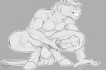  2016 animal_genitalia animal_penis anthro balls cum equine equine_penis fasttrack37d greyscale horse male mammal masturbation monochrome penis precum solo 