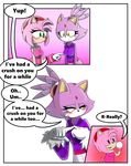  amy_rose blaze_the_cat breast_touching clothing comic dialogue feline female female/female gloves green_eyes hedgehog kissing mammal sandunky sonic_(series) surprise text video_games yellow_eyes 