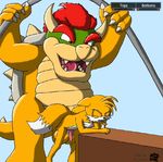  big_dom_small_sub bowser canine dragon fox male male/male mammal mario_bros miles_prower nintendo shell size_difference sonic_(series) the_roop video_games 