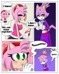  amy_rose anthro blaze_the_cat clothed clothing comic english_text female gloves green_eyes headband mammal open_mouth sandunky sonic_(series) text video_games 