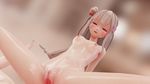  1girl 3d breasts emilia_(re:zero) female gradient gradient_background mikumikudance mmd navel nipples nude pussy re:zero_kara_hajimeru_isekai_seikatsu small_breasts solo tagme uncensored 