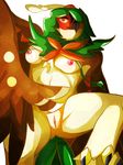  anthro avian beak bird breasts decidueye feathers female freelime nintendo nipples nude owl pok&eacute;mon pussy simple_background solo video_games white_background wings 