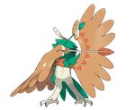  arrow bow_(weapon) brown_feathers decidueye gen_7_pokemon green_feathers highres official_art oomura_yuusuke pokemon pokemon_(creature) pokemon_(game) pokemon_sm solo weapon 