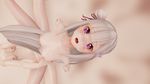  2girls 3d breasts censored emilia_(re:zero) female gradient gradient_background mikumikudance mmd multiple_girls nipples nude re:zero_kara_hajimeru_isekai_seikatsu small_breasts tagme yuri 