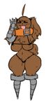  amputee anthro belt breasts clothed clothing digital_media_(artwork) ed_(character) female fur lagomorph mammal pepperchan prosthetic rabbit skimpy solo tongue tongue_out 