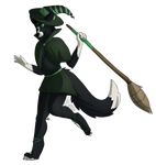  alpha_channel anthro canine clothed clothing female fox fur hair hat mammal mynerva simple_background solo standing transparent_background witch_hat 