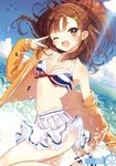  bikini cleavage high_school_fleet irizaki_mei open_shirt swimsuits tsukigami_luna undressing wet 