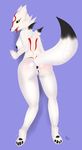  2016 ?kami amaterasu anthro anus breasts butt canine capcom deity ero_kitsune_(artist) female fur looking_at_viewer looking_back mammal markings nipples nude open_mouth presenting presenting_hindquarters pussy raised_tail simple_background smile solo tongue tongue_out video_games wolf ōkami 