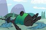  animated belly big_belly changeling fangs female friendship_is_magic green_eyes hair insect_wings long_hair mammal my_little_pony obese oral_vore overweight queen_chrysalis_(mlp) shrabby smile solo vore wings 