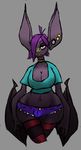  1_eye 2016 anthro bat big_breasts big_ears breasts bulge butt choker clothed clothing dickgirl digital_media_(artwork) earnings facial_piercing hair hi_res intersex jewelry legwear long_ears looking_at_viewer mammal nipples nose_piercing nose_ring piercing purple_hair septum solo teeth terra_the_bat thigh_highs thin_waist toxicempress3 wide_hips 