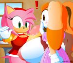  ! amy_rose anthro big_breasts big_penis breasts cleveage clothing embarrassed female fur gloves hedgehog huge_breasts huge_penis hyper intersex lagomorph mammal nipples penis pink_fur rabbit slickehedge smile sonic_(series) surprise vanilla_the_rabbit 