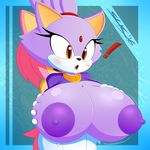  ! amy_rose anthro big_breasts blaze_the_cat breast_grab breasts cat clothing feline female fur hand_on_breast hedgehog huge_breasts hyper intersex mammal nipples pink_fur purple_fur slickehedge smile sonic_(series) surprise 