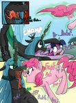  2016 changeling comic cutie_mark dialogue earth_pony english_text equine female feral friendship_is_magic group hair hooves horn horse magic mammal my_little_pony outside pink_hair pinkie_pie_(mlp) pony queen_chrysalis_(mlp) shrabby text twilight_sparkle_(mlp) vore winged_unicorn wings 