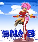  amy_rose anthro areola balls big_breasts big_penis breasts cleavage clothed clothing dickgirl erect_nipples erection hedgehog huge_breasts huge_penis intersex mammal nipple_bulge nipple_piercing nipples penis piercing snao solo sonic_(series) 