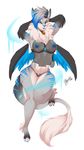  anthro areola armpits breasts clothing collar feline female fur hair hybrid mammal mane myloveless nipples panties smile solo thick_thighs underwear veil wide_hips wings 