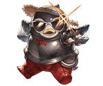  bird bow bowtie full_body granblue_fantasy hat minaba_hideo motion_lines no_humans official_art penguin penguin_costume pengy_(granblue_fantasy) red_bow solo sparkle sun_hat sunglasses transparent_background 