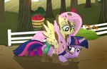  2016 animated apple clothing cum cum_on_body cum_on_face cutie_mark dirty duo edit equine feathered_wings feathers female fence feral flower fluttershy_(mlp) food friendship_is_magic fruit fur grass hair hi_res horn legwear mammal mud multicolored_hair my_little_pony outside pegasus pink_hair plant purple_eyes purple_feathers purple_fur shutterflyeqd socks spread_wings tree twilight_sparkle_(mlp) winged_unicorn wings yellow_feathers yellow_fur 