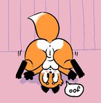  :&lt; anthro anus big_butt blush breasts butt canine cute embarrassed female fox frown inside mammal nipples nude oof oriole_(artist) pussy small_breasts solo speech_bubble thick_thighs upside_down wide_hips 