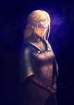  2015 absurdres blonde_hair cloak dark_souls_iii dated face_mask fire_keeper highres long_hair mask shinra_(baby80526) sketch solo souls_(from_software) 