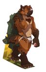  2016 4_toes anthro black_fur black_nose black_tail body_hair brown_fur brown_hair brown_tail bulge chest_hair claws clothed clothing digital_media_(artwork) digitigrade fur hair half-closed_eyes hi_res hyena jockstrap kuma male mammal multicolored_fur navel short_tail simple_background solo spots spotted_fur spotted_hyena tan_fur toe_claws toes topless two_tone_tail underwear white_background yellow_eyes 