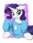  2016 blue_eyes blush clothing equine female friendship_is_magic hair horn latecustomer mammal my_little_pony purple_hair rarity_(mlp) solo sweater unicorn 