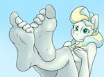  2016 anthro anthrofied blush breasts earth_pony equine feet female foot_focus friendship_is_magic hair hand_on_breast horse humanoid_feet looking_at_viewer mammal multicolored_hair my_little_pony nude plantigrade pony soles solo two_tone_hair unknown_artist vapor_trail_(mlp) 