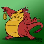  2016 2_toes 4_fingers belly biceps big_belly claws disney dragon eastern_dragon gong grin horn looking_at_viewer mulan mulan_(copyright) muscular mushu pecs rockytheprocy standing toes whiskers 