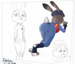  anthro butt clothed clothing disney doxhun falling judy_hopps lagomorph mammal meter_maid police_officer rabbit sketch solo uniform walt_disney zootopia 