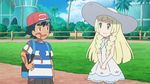  1boy 1girl animated animated_gif blonde_hair green_eyes lillie_(pokemon) pokemon pokemon_(anime) pokemon_(creature) pokemon_sm satoshi_(pokemon) tauros 