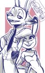  2016 anthro canine charlotteray disney female fox halloween holidays judy_hopps lagomorph male mammal nick_wilde rabbit sketch zootopia 